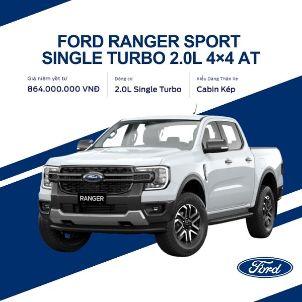 Xe bán tải Ford Ranger Sport 2.0L 4×4 AT Phiên bản mới 2023
